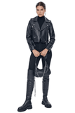 Star Women's 100% Real Black Leather Stylish Cropped Jacket
