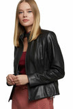 Abigail Women's 100% Real Black Leather Moto Slim Fit Jacket