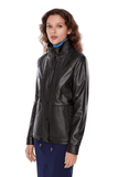 Marissa Women's 100% Real Black Leather Unique Design Jacket