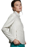 Jing Women's 100% Real Chinese White Leather Fashion Jacket