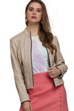 Megan Williams Women's 100% Real Beige Leather Stylish Jacket