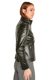 Chessie King Women's 100% Real Black Leather Jacket
