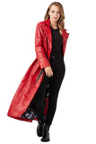 Rita Women's 100% Real Red Leather Topcoat