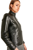 Chessie King Women's 100% Real Black Leather Jacket
