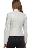 Estee Lalonde Women's 100% Real Beige Leather Biker Jacket