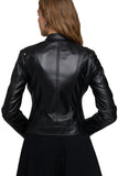 Chrissy Teigen Women's 100% Real Black Leather Biker Jacket