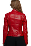 Emily Canham Women's 100% Real Red Leather Sport Style Jacket
